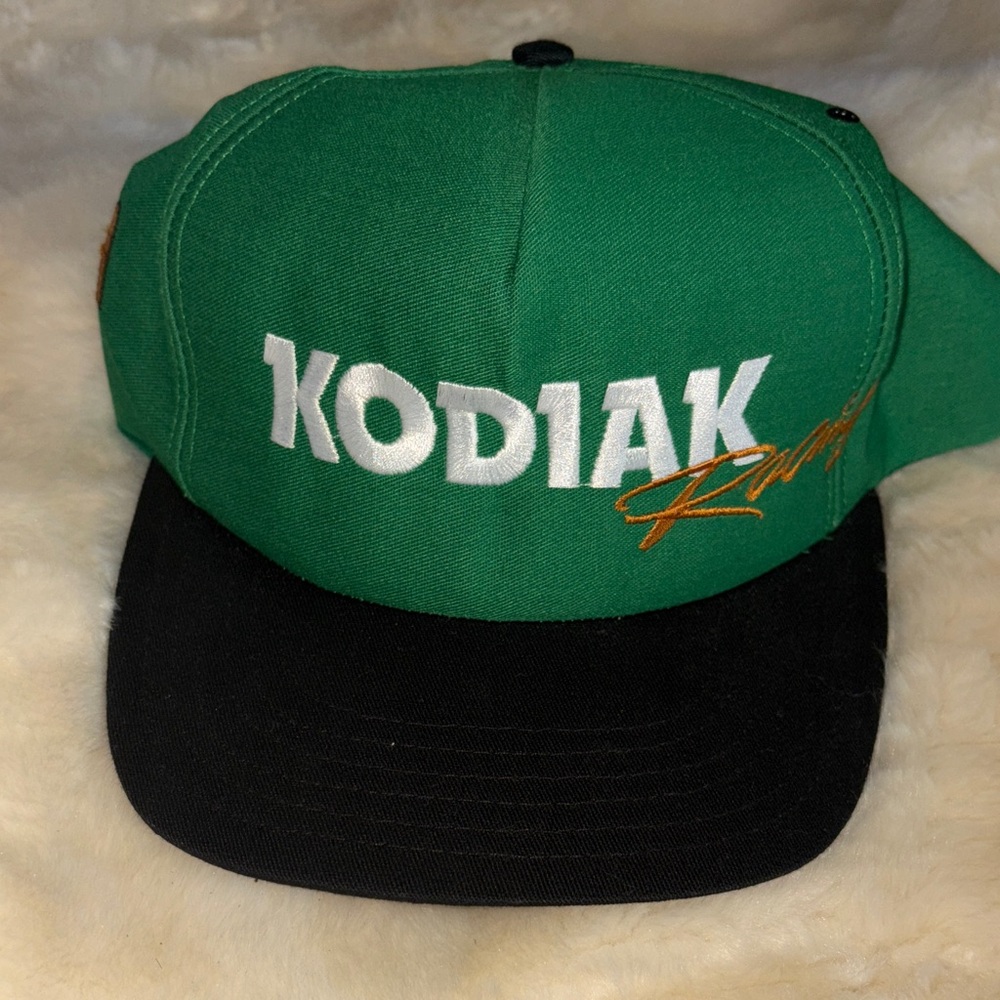 Racing trucker hat  kodiak sponsored racing green and black trucker hat#racing